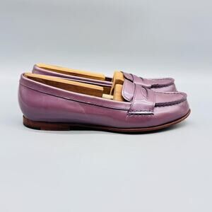 Sebago Shoes Womens 6.5 Purple Patent Leather Classic Penny Loafer Flats Casual